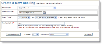Minimum Room Booking Form